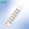 GM6CU-NR | GES Multifunctional Surge Protector 6 Outlets Shucko, 230V, 2 USB A, 1 USB C, 1.5M Cable