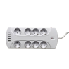GM8U-NR | GES Multifunctional Surge Protector 8 Outlets Shucko, 230V, 4 USB A, 2M Cable