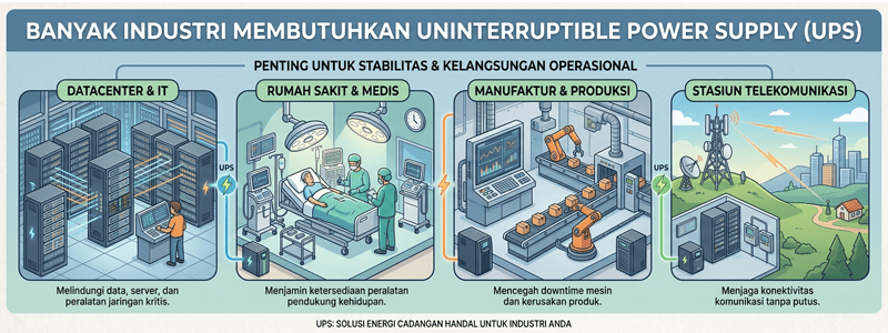 Uninterruptible Power Supply (UPS) penting untuk Industri berikut ini 
